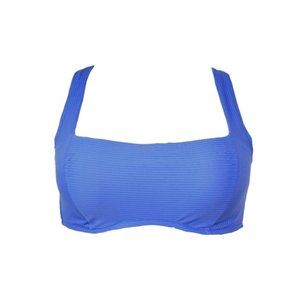 Shade & Shore Womens Blue Ribbed Bikini Swimsuit Top Size 34C NWT